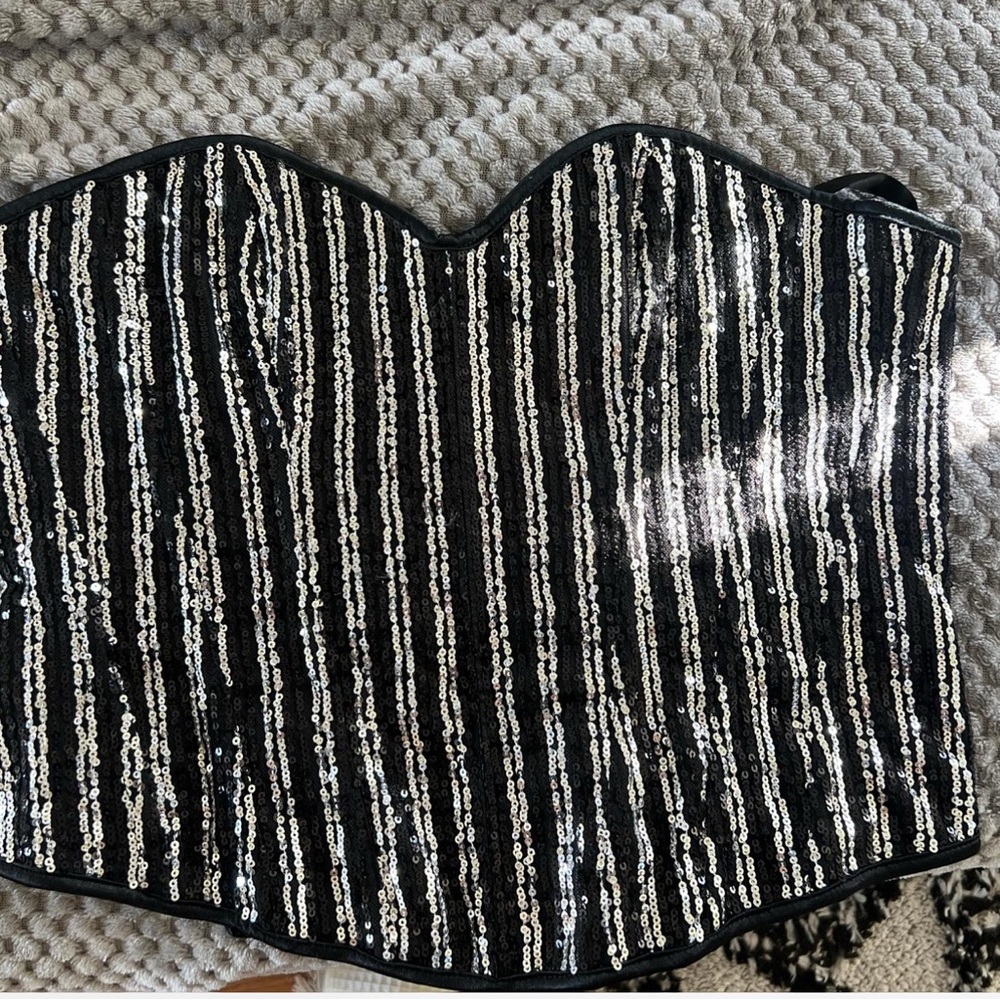Black and Silver Sequin Corset